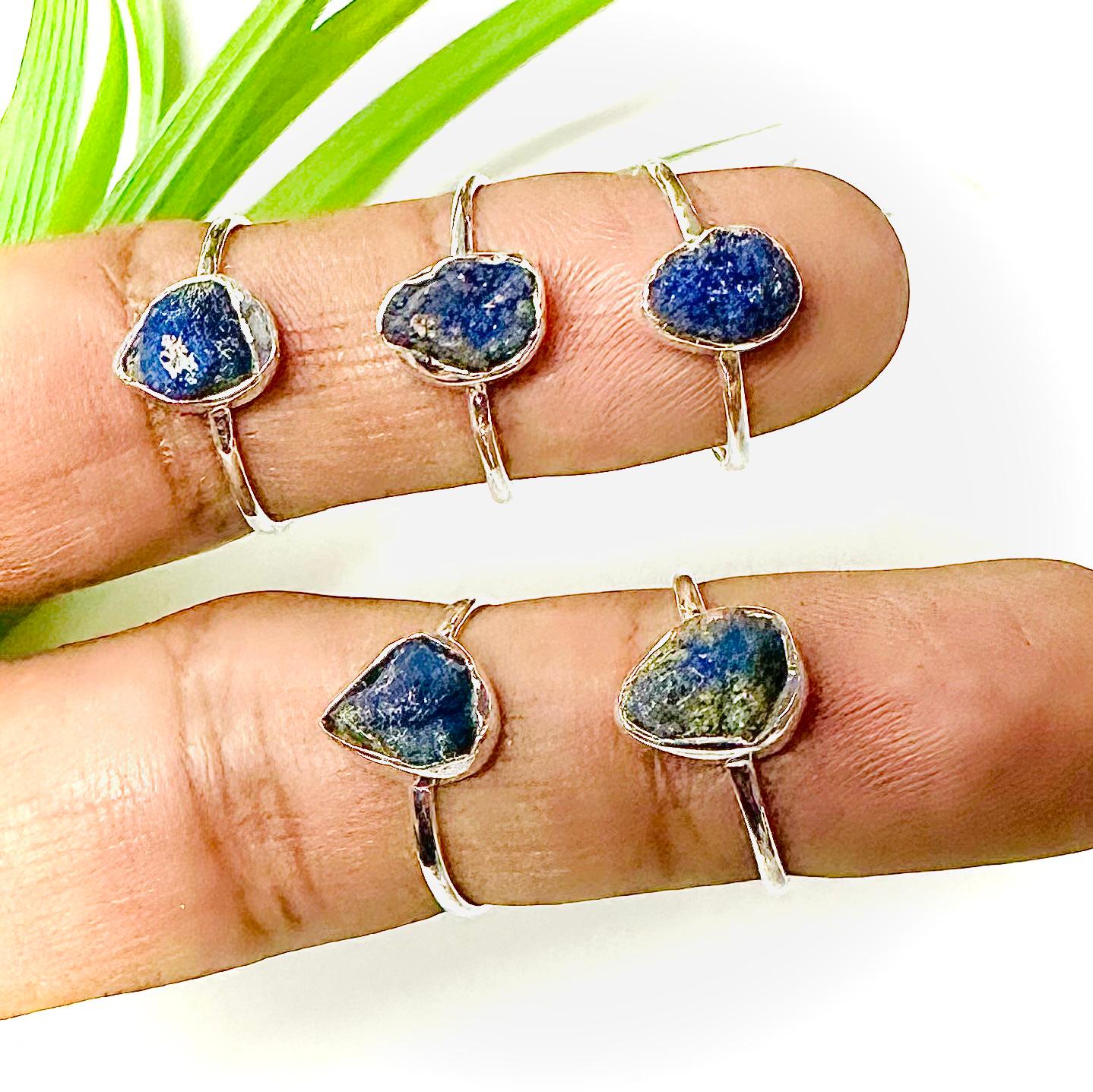 Azurite - Rough - St.Silver Ring Azurite - Rough - St.Silver Ring